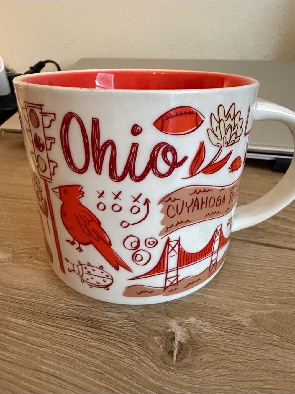 Ohio Red and White Ceramic Mug - 2017 Starbucks